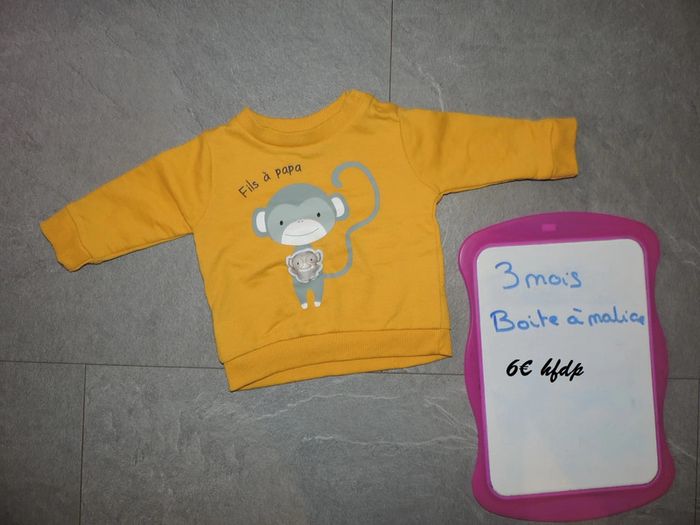 sweat boite à malices taille 3 mois