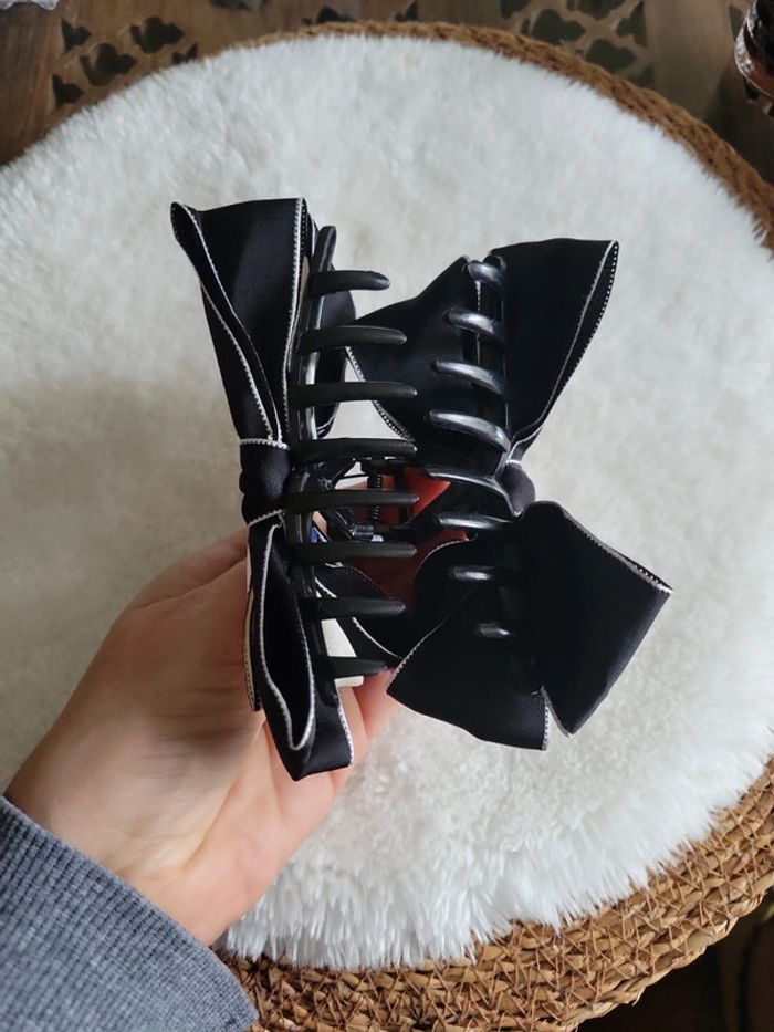 Pince élégante nœud noir et blanc. chic - photo numéro 5