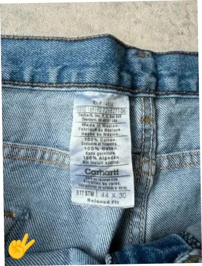 Short cargo coupe large Carhartt bleu homme men W44 FR54 US vintage workwear SHO157b - photo numéro 3