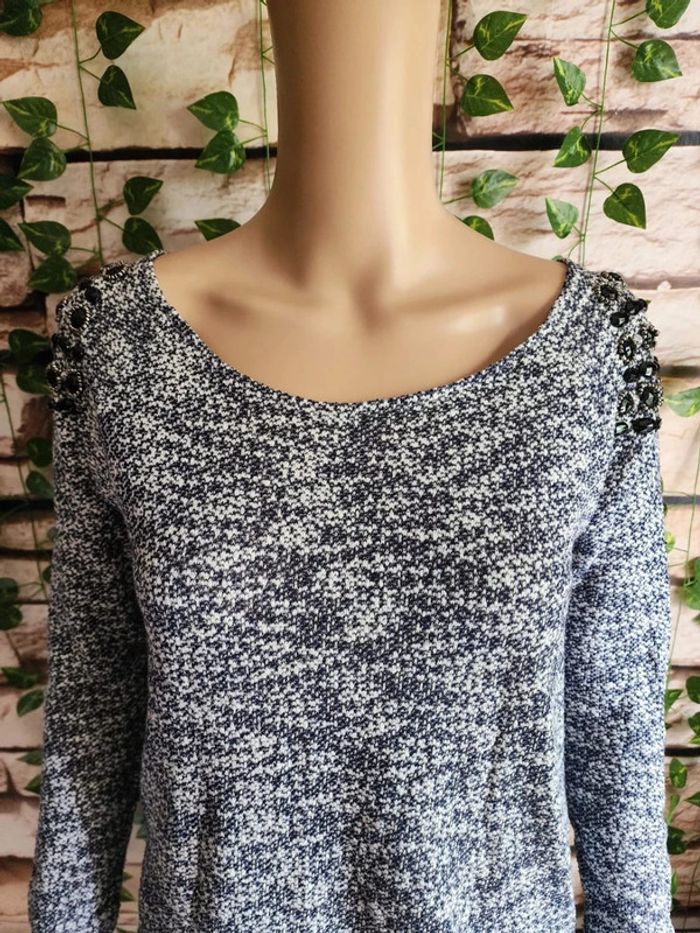 🌸T-shirt ML Gris Émilie Collection Taille 36🌸 - photo numéro 2