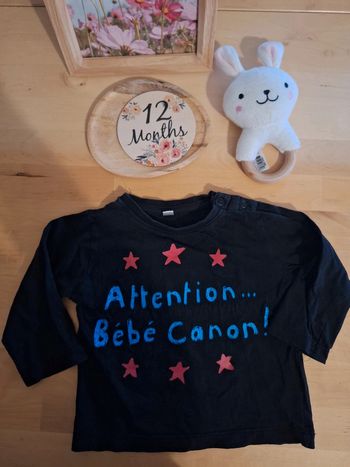 T-shirt manches longues pour fille taille 12mois très bon état