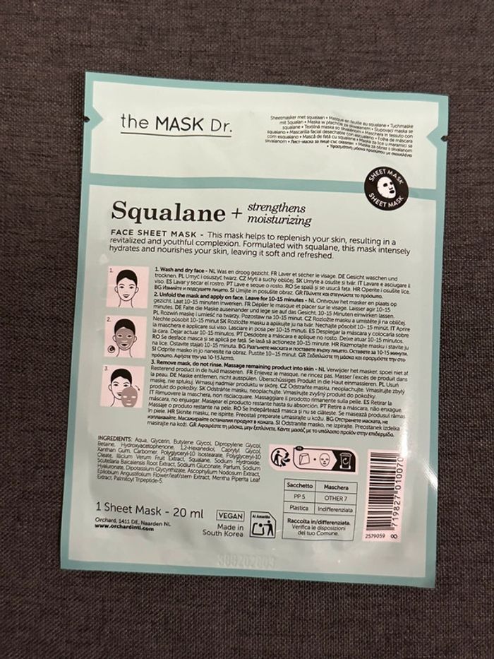 Masque Visage en Tissu Squalane Neuf - photo numéro 3
