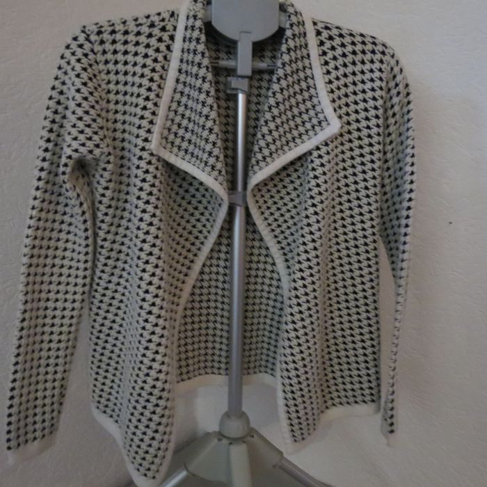 ✨ Veste cardigan houndstooth (pied-de-poule) chic & intemporel – effet brillant ✨ - photo numéro 7