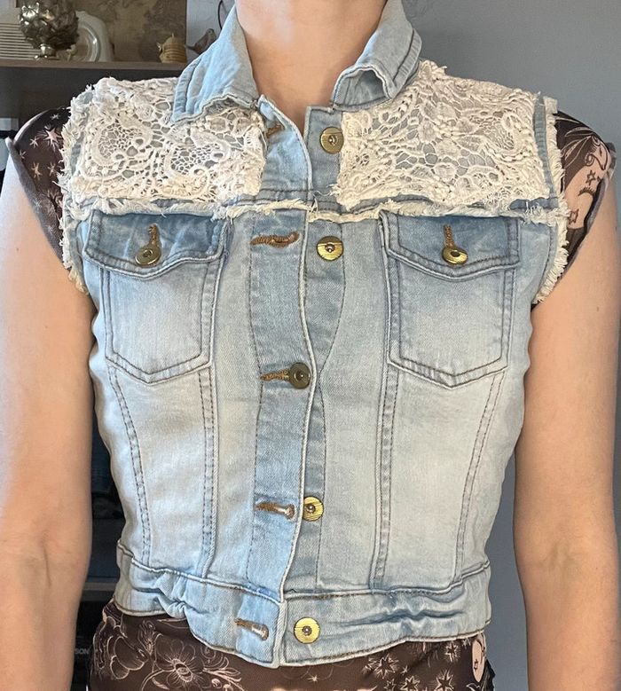 Veste sans manche denim jeans taille 36