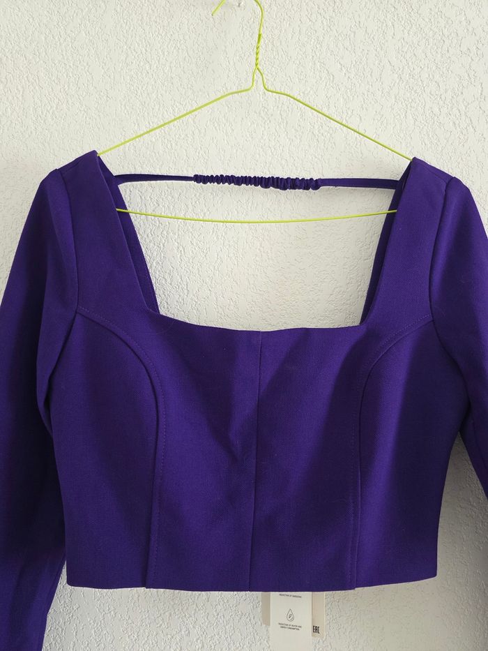 Joli crop top violet neuf Zara taille xs - photo numéro 3