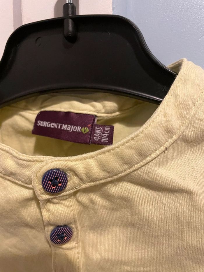 Tee shirt jaune manches courtes Sergent major 4 ans - photo numéro 3