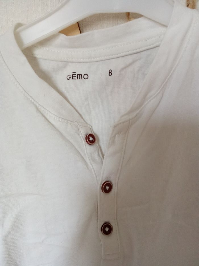 Pull blanc manches longues garçon gemo 8 ans, mi saison automne - photo numéro 2