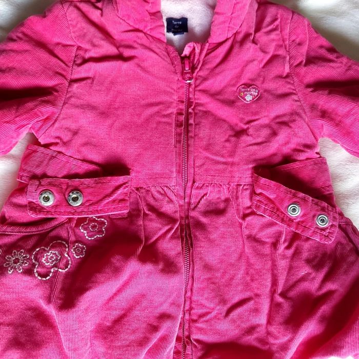 Manteau d'hiver à capuche rose fushia 12 mois "Terre de marin" - photo numéro 3