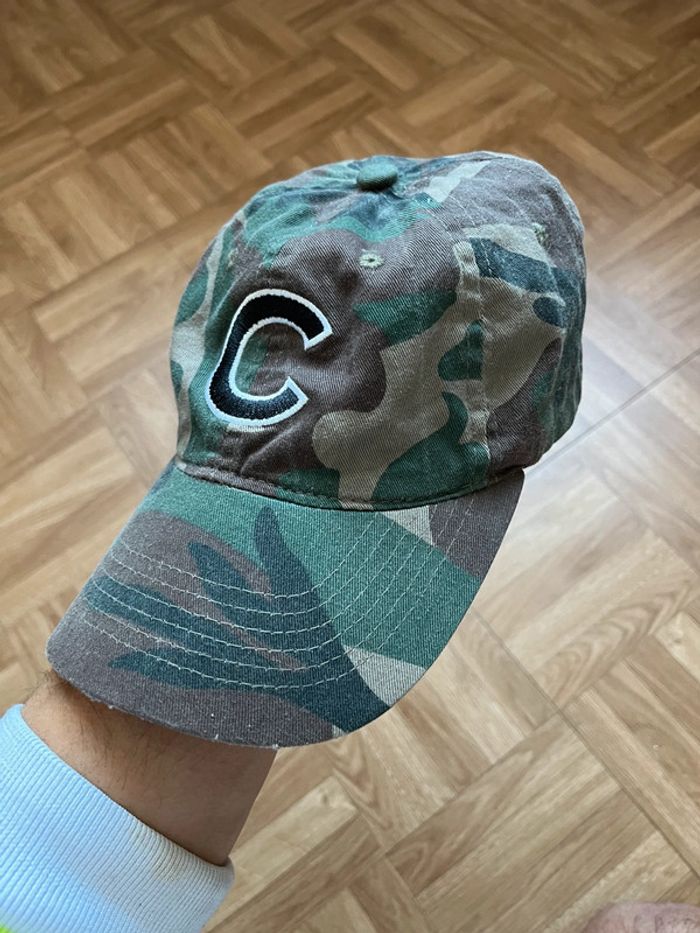 Casquette de baseball vert militaire vintage Chicago Cubs Camo MLB