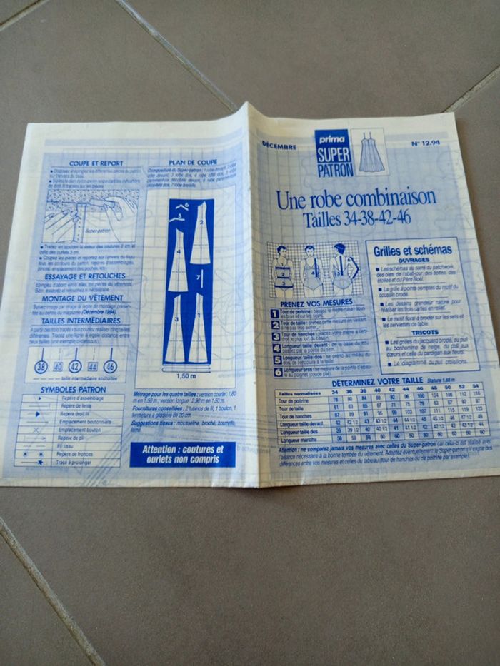 Patron prima robe combinaison
