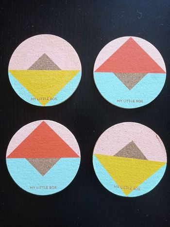 Lot de 4 sous-verres en liège "My Little Box"