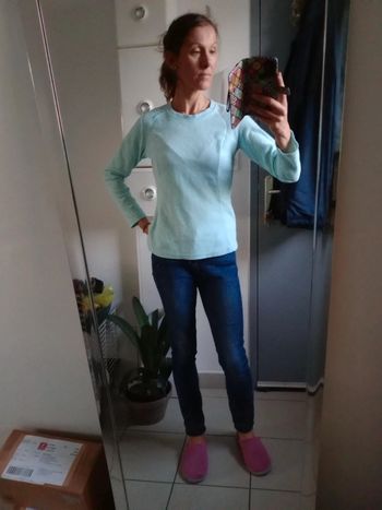 Polaire femme taille 38 turquoise c43