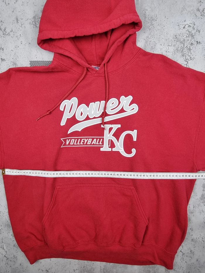 Pull à capuche universitaire Gildan rouge – Taille XL Homme (mesures en photos) - photo numéro 9