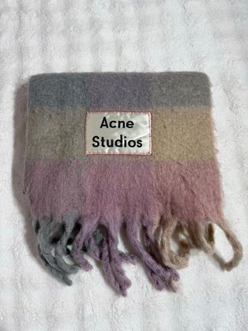 Acne Studios écharpe mohair carreaux rose/lila
