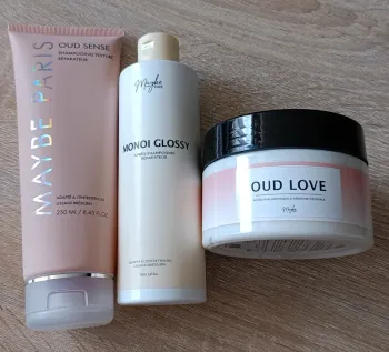 Gamme Maybe paris Monoï et Oud sense schampoing + aprés schampoing + masque