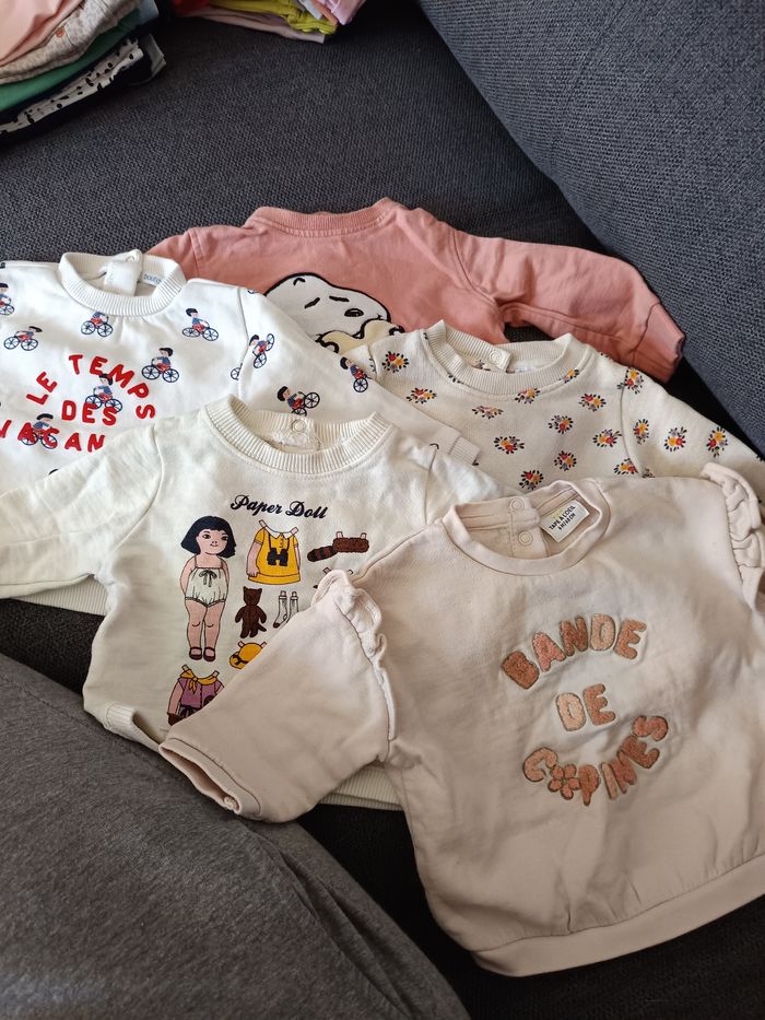 Lot de 5 pulls fille 6 mois