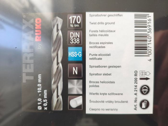 Jeu de 170 Forets HSS Terrax Ruko Métaux / plastiques - photo numéro 2