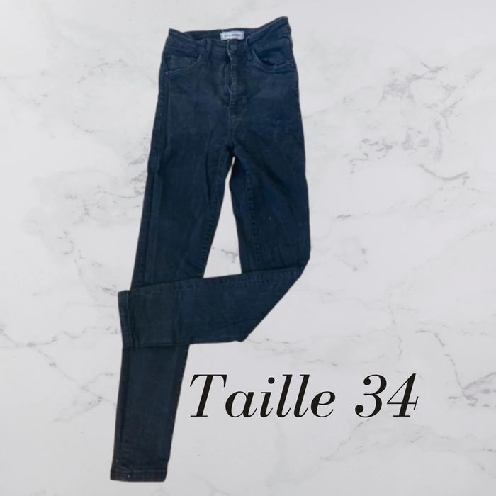 Jean skinny noir délavé taille haute Pimkie