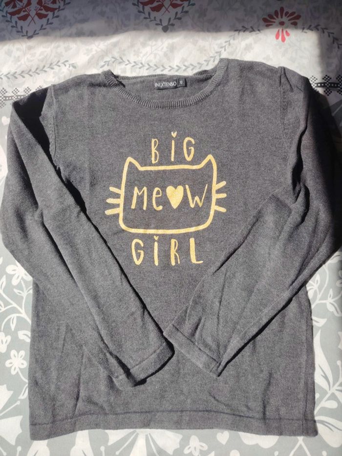 Pull noir et doré pailleté fille 10 ans in extenso - photo numéro 2