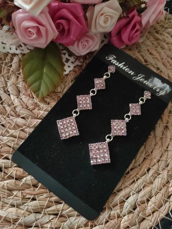 🎀Paire de boucle d'oreille a strass rose🎀