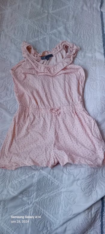 Combishort à bretelles rose à pois fille 10 ans TQF