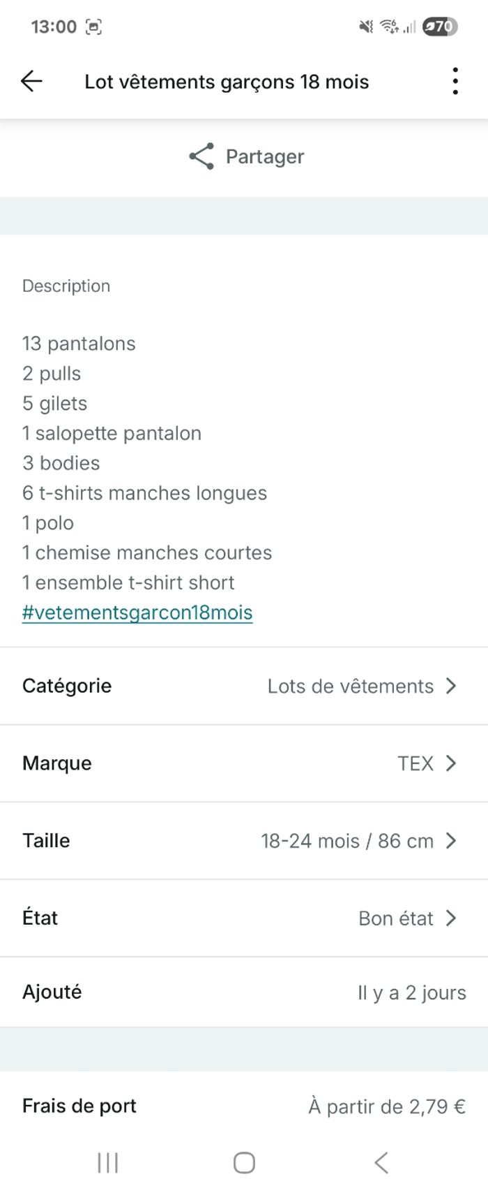 Lot vêtements garçons 18 mois - photo numéro 2