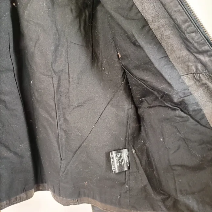 Blouson cuir noir matelassé col rond Sud Express modèle Bartok taille L A876 - photo numéro 15