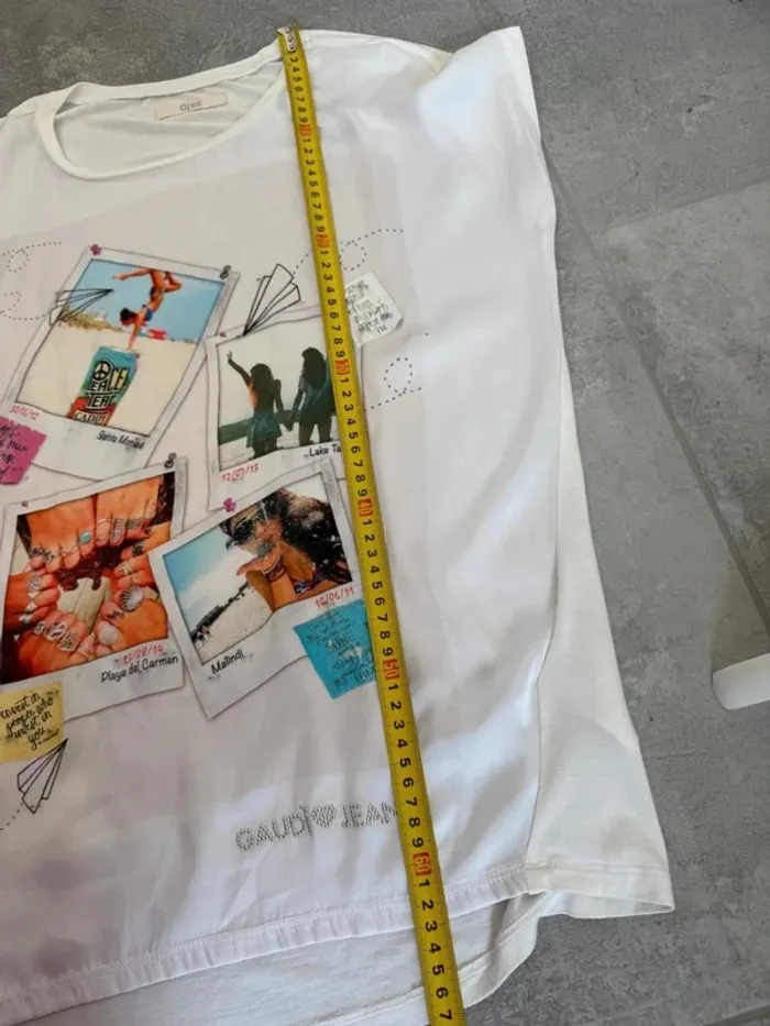 T-shirt Gaudi Jeans oversize femme blanc taille S parfait état - photo numéro 7