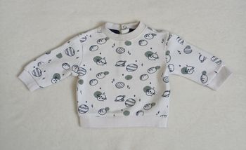 Pull blanc motifs planètes 6 mois