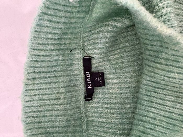 C’est Pull vert menthe maille douce col montant – Kabi – Taille S - photo numéro 4