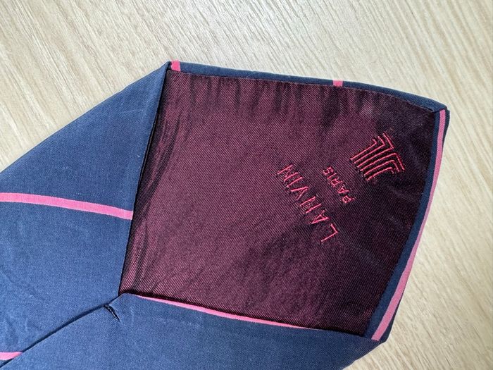 Cravate en soie lanvin Paris bleu et rose - photo numéro 4