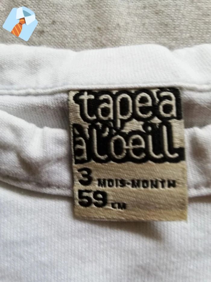 Maillot Manches Longues "Tape à l'Oeil" avec Message - Taille 3 Mois (59 cm) - photo numéro 3