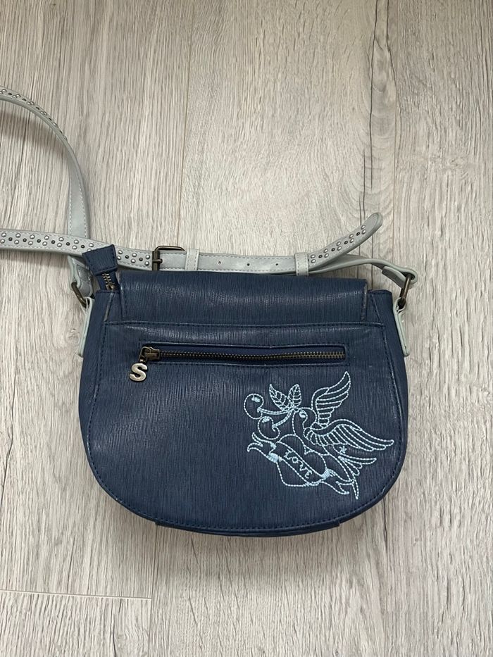 Sac bandoulière Desigual – Bleu marine à motifs fleuris - photo numéro 4
