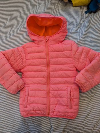 Manteau doudoune rose fluo taille 5-6 ans