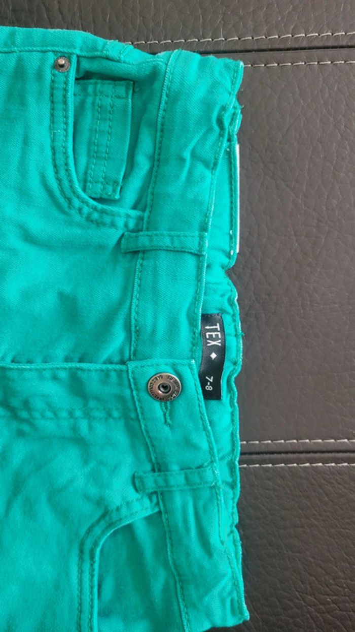 Short en jean vert taille réglable 7-8 ans - photo numéro 2
