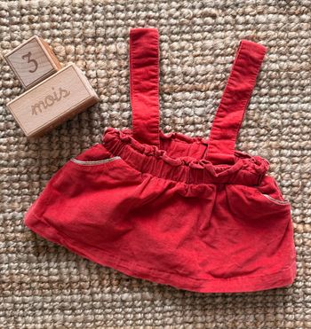 Jupe à bretelles velours côtelé TAO 3mois / 60cm