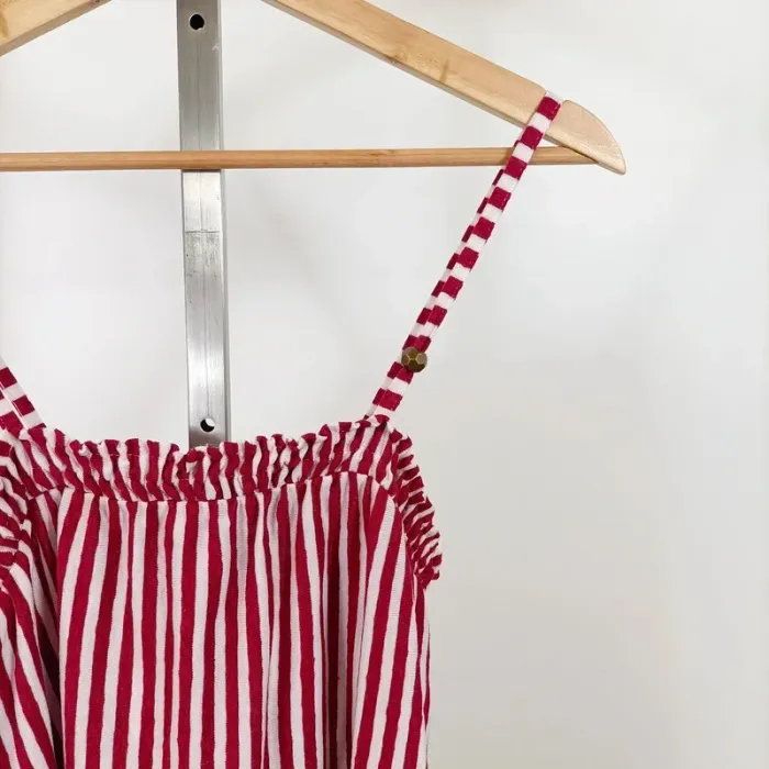Top d'été rayé rouge et blanc à fines bretelles – Next T.12 A1023 - photo numéro 4