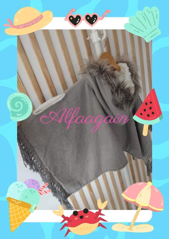 Poncho IKKS dreams T2 gris - photo numéro 2