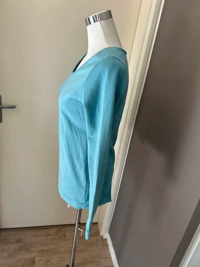 Sweat pull fin bleu coton femme, taille 1/36 - photo numéro 4