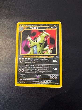 Carte Pokémon - Tyranocif 31/75 - Neo Discovery - Ex - Wizards fr