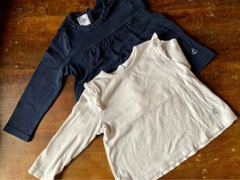 Lot de 2 tee-shirts fille 18 mois Petit Bateau