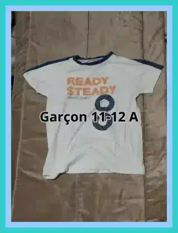 T-shirt TEX blanc garçon 11 à 12 ans