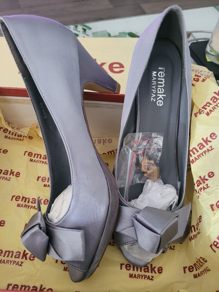 Paire d'escarpins satinée grise Marypaz-Pointure 38✨️ - photo numéro 2