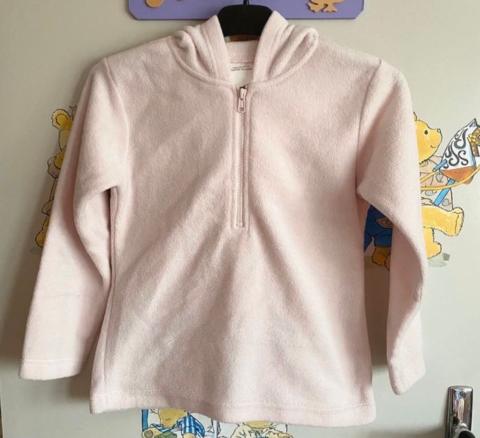 Polaire rose clair à manches longues, taille 8 ans.