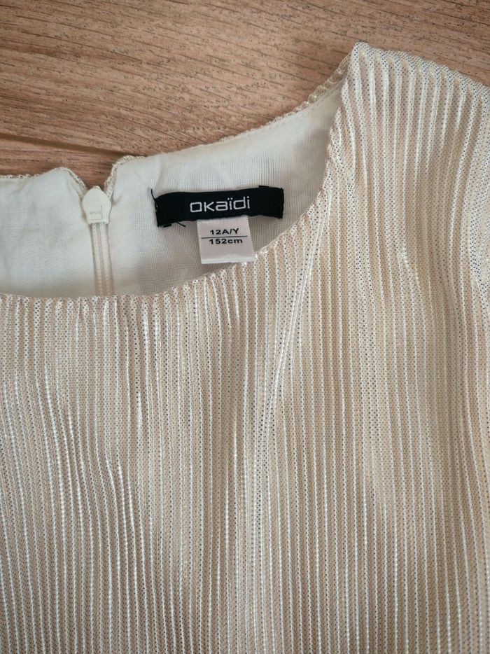 Robe fête cérémonie crème doré okaidi 12 ans - photo numéro 4