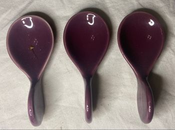 Lot de 3 petites cuillères aubergines