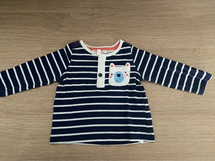 Ensemble 2 pièces pull et t-shirt manches longues DPAM 9 mois - photo numéro 5