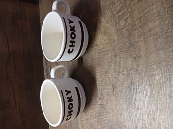 Lot de 2 tasses blanches et marron Choky