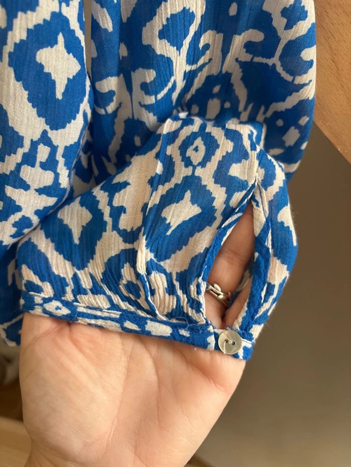 Chemise bleue et blanche Zara - photo numéro 3