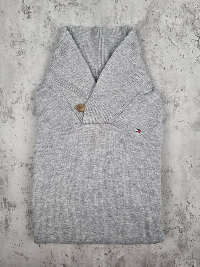 Pull col châle Tommy Hilfiger – Gris – Taille S Hommes (mesures en photos) - photo numéro 2